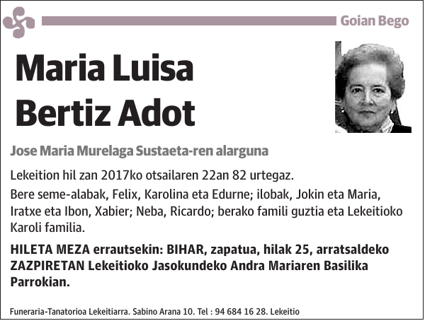 Maria Luisa Bertiz Adot