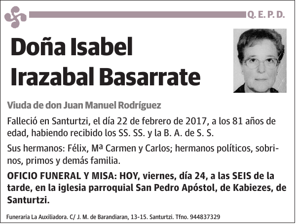 Isabel Irazabal Basarrate