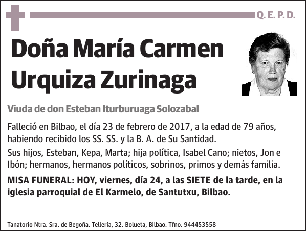 María Carmen Urquiza Zurinaga