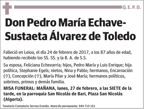 Pedro María Echave- Sustaeta Álvarez de Toledo