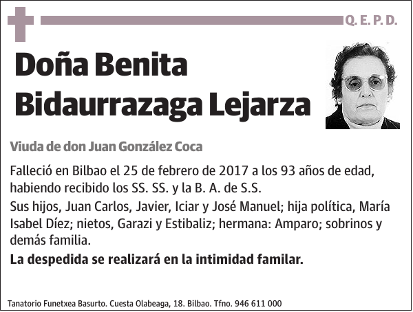 Benita Bidaurrazaga Lejarza