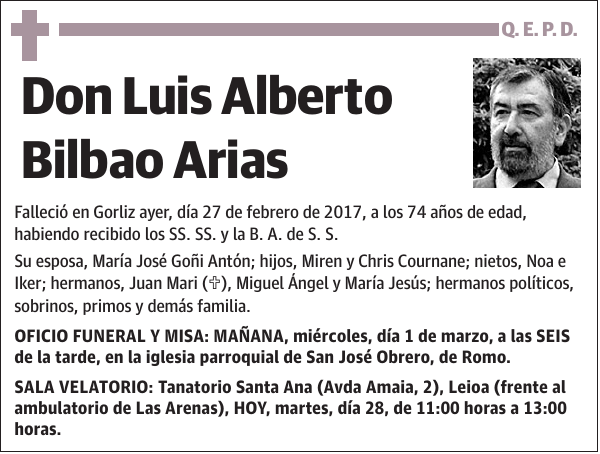 Luis Alberto Bilbao Arias