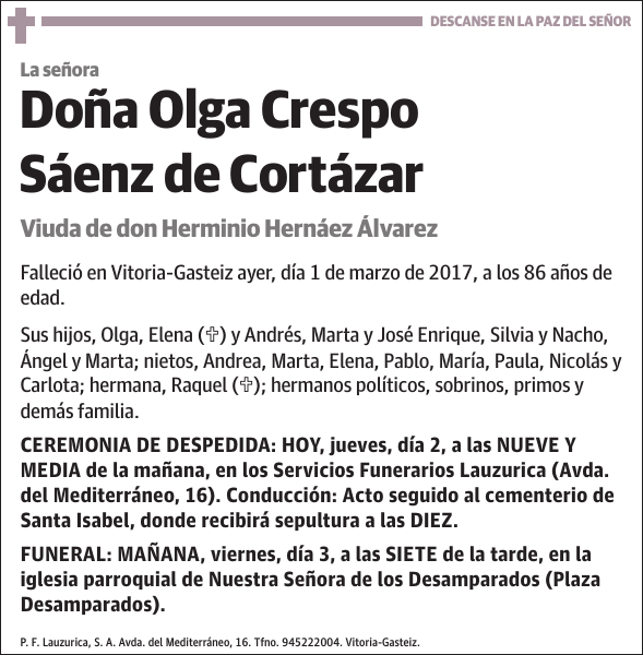 Olga Crespo Saenz de Cortazar