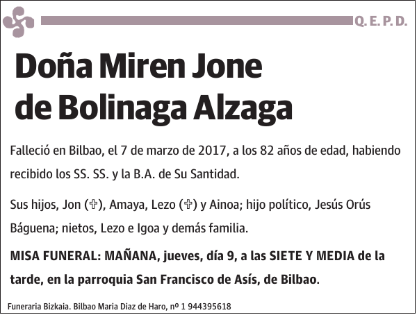 Miren Jone de Bolinaga Alzaga