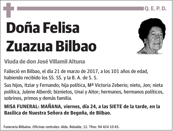 Felisa Zuazua Bilbao