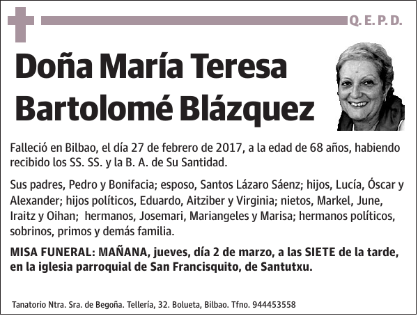 María Teresa Bartolomé Blázquez