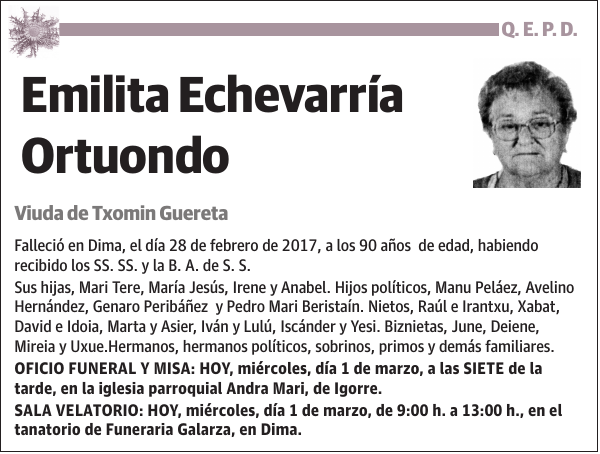 Emilita Echevarría Ortuondo