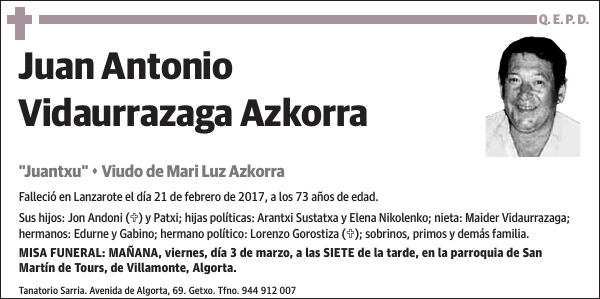 Juan Antonio Vidaurrazaga Azkorra