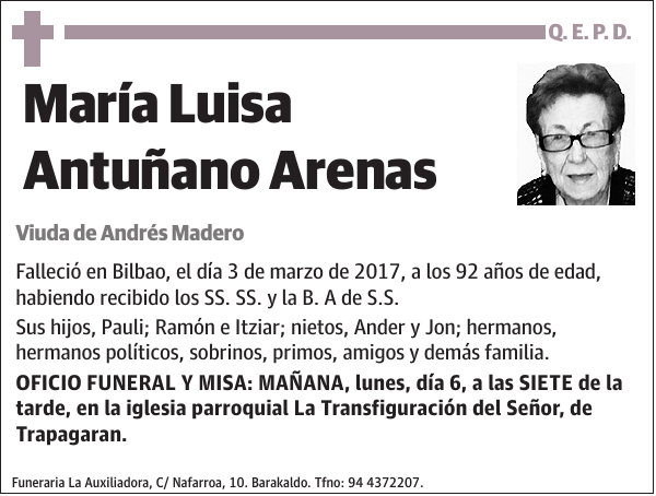 María Luisa Antuñano Arenas