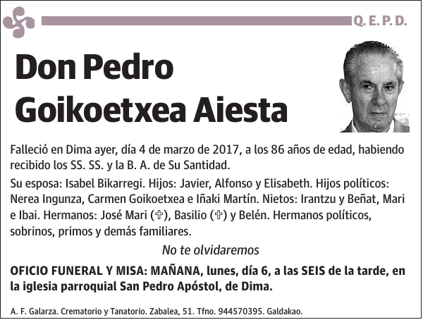 Pedro Goikoetxea Aiesta