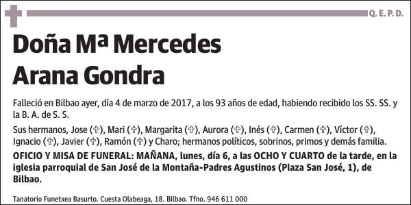 Mª Mercedes Arana Gondra