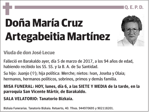 María Cruz Artegabeitia Martínez