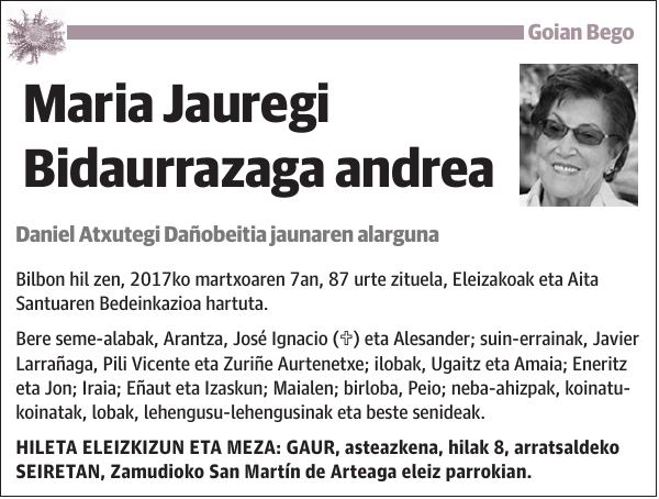 Maria Jauregi Bidaurrazaga