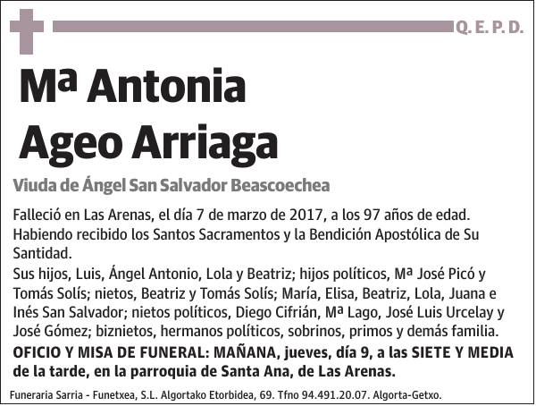 Mª Antonia Ageo Arriaga