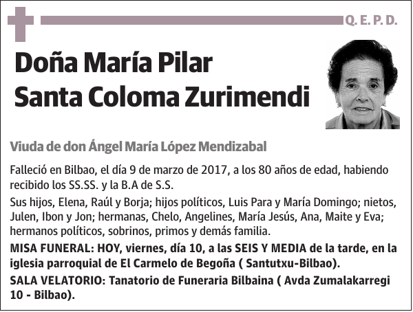 María Pilar Santa Coloma Zurimendi