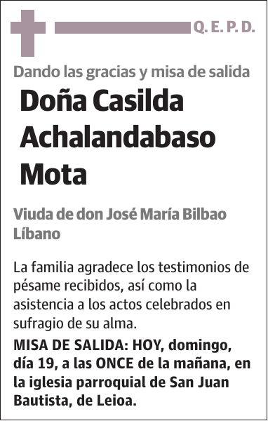 Casilda Achalandabaso Mota