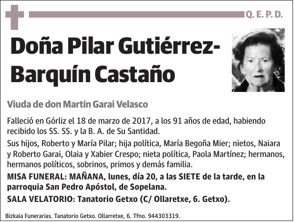 Pilar Gutiérrez- Barquín Castaño