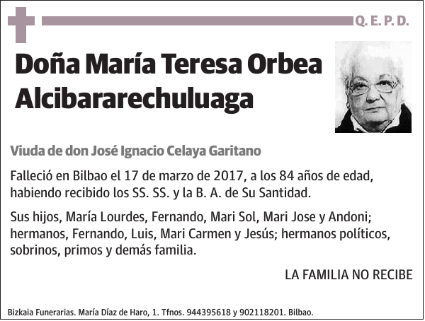 María Teresa Orbea Alcibararechuluaga