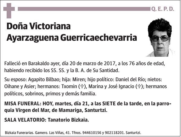 Victoriana Ayarzaguena Guerricaechevarria