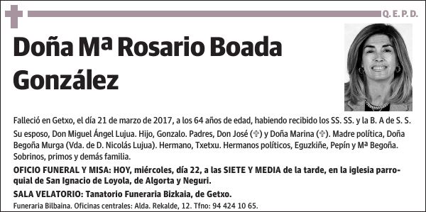 Mª Rosario Boada González