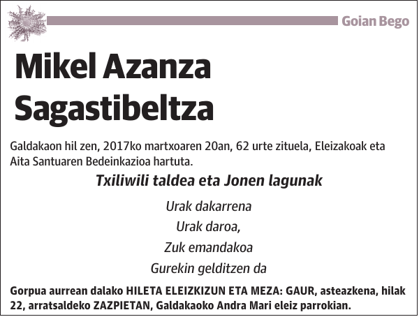 Mikel Azanza Sagastibeltza