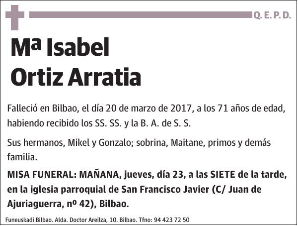 Mª Isabel Ortiz Arratia