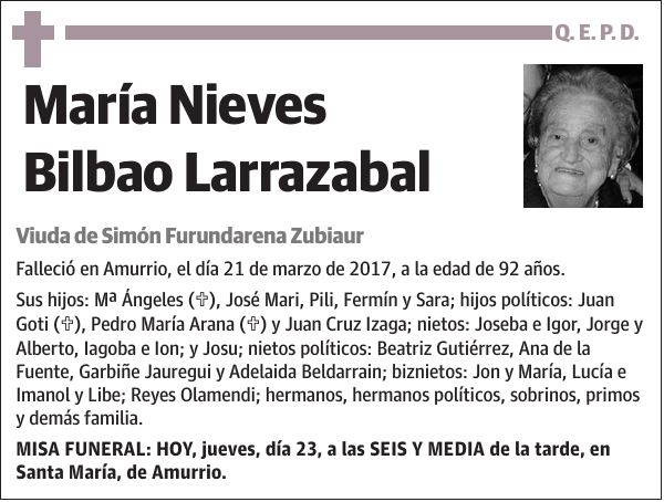 María Nieves Bilbao Larrazabal