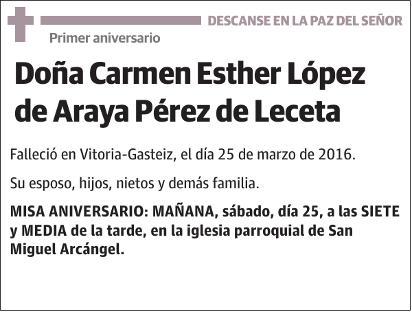 Carmen Esther López de Araya Pérez de Leceta