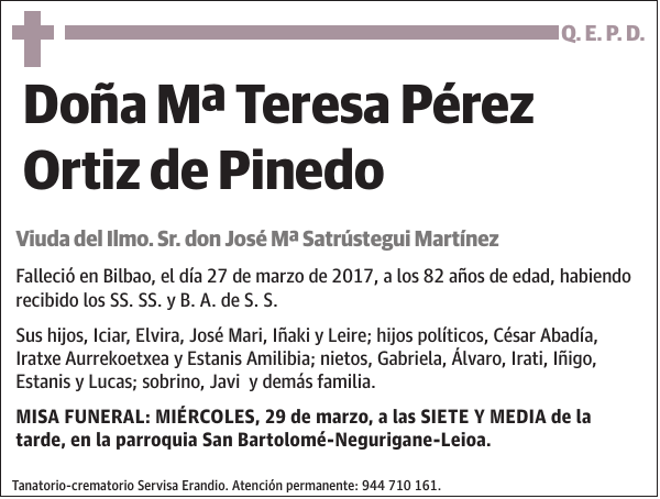 Mª Teresa Pérez Ortiz de Pinedo