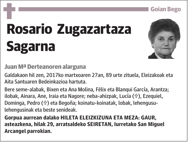 Rosario Zugazartaza Sagarna