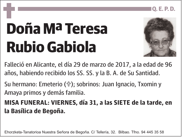 Mª Teresa Rubio Gabiola