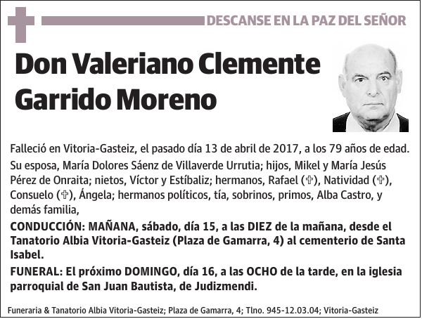 Valeriano Clemente Garrido Moreno