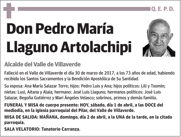 Pedro María Llaguno Artolachipi