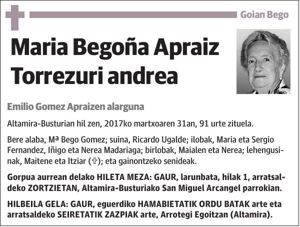 Maria Begoña Apraiz Torrezuri