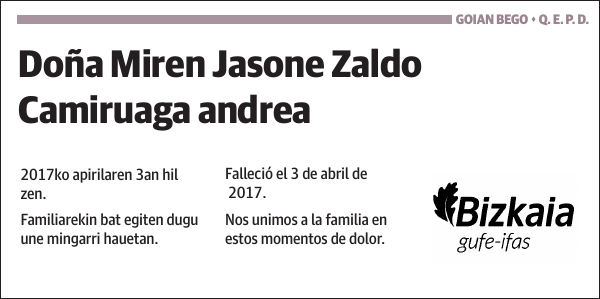 Miren Jasone Zaldo Camiruaga