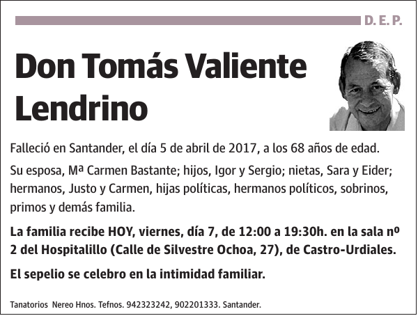 Tomás Valiente Lendrino