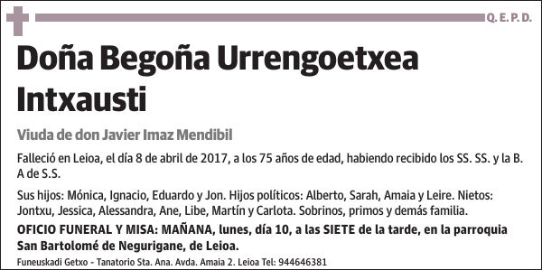 Begoña Urrengoetxea Intxausti