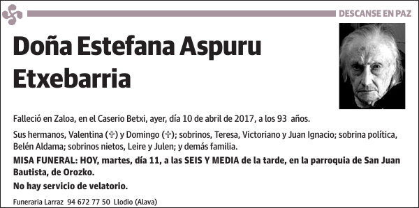 Estefana Aspuru Etxebarria