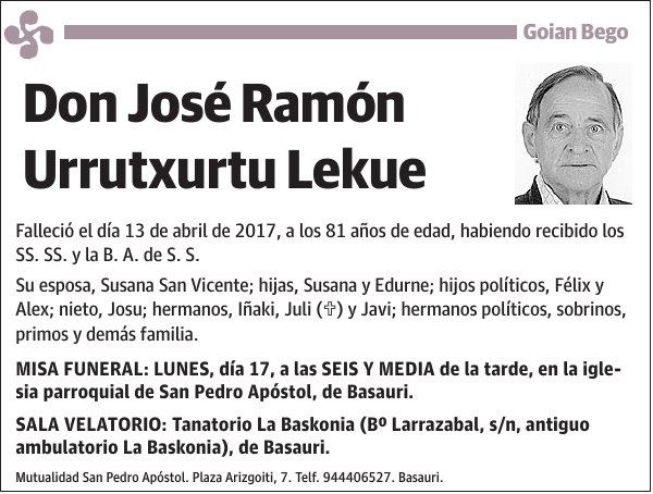 José Ramón Urrutxurtu Lekue