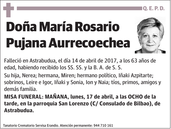 María Rosario Pujana Aurrecoechea