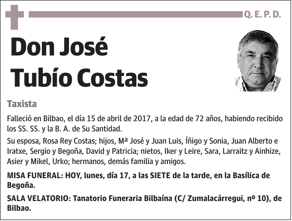 José Tubío Costas Taxista