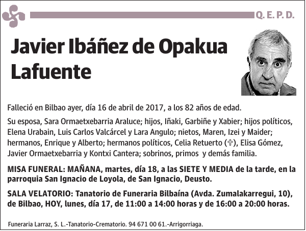 Javier Ibáñez de Opakua Lafuente