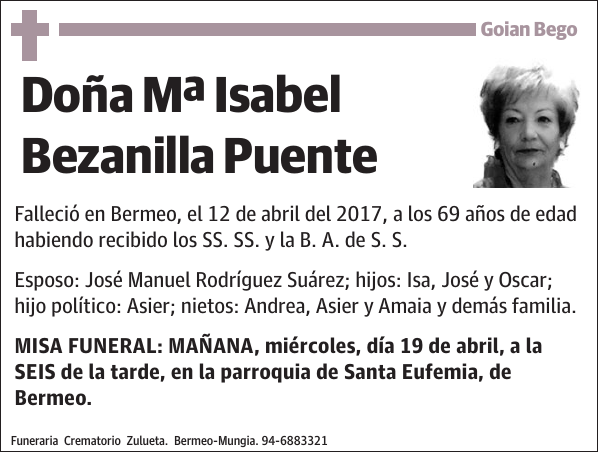 Mª Isabel Bezanilla Puente