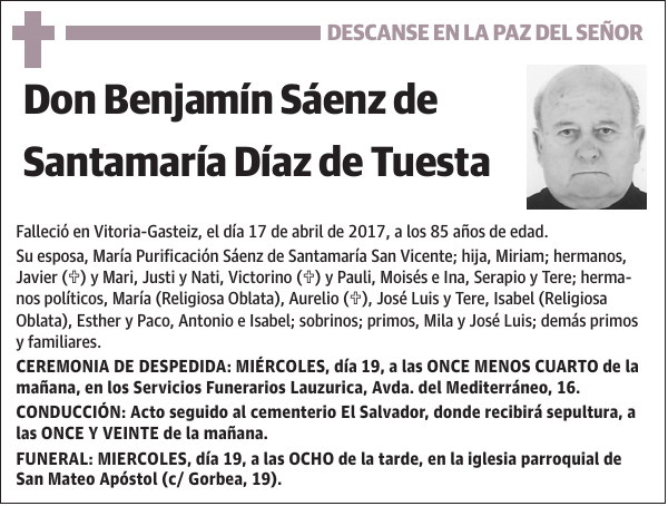 Benjamín Sáenz de Santamaría Díaz de Tuesta