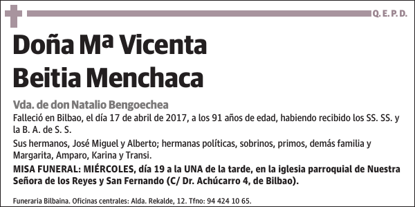 Mª Vicenta Beitia Menchaca