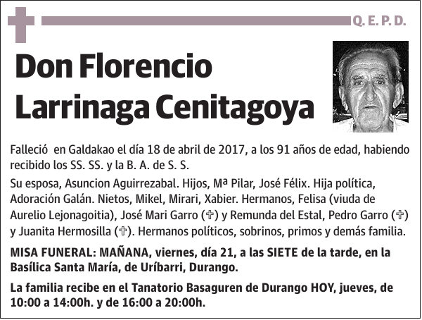 Florencio Larrinaga Cenitagoya