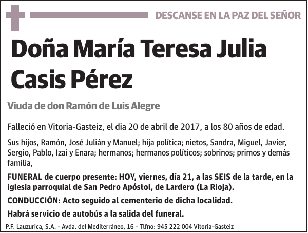 María Teresa Julia Casis Pérez