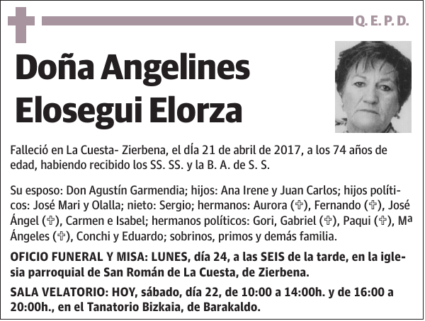 Angelines Elosegui Elorza