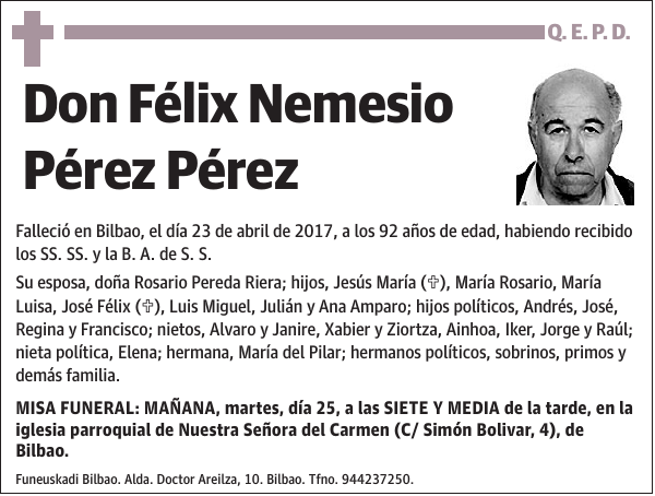 Félix Nemesio Pérez Pérez