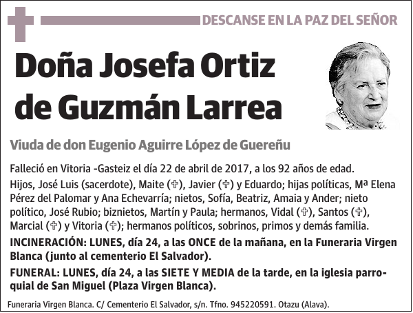 Josefa Ortiz de Guzmán Larrea